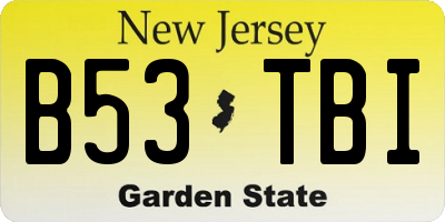 NJ license plate B53TBI