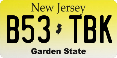 NJ license plate B53TBK
