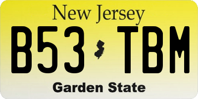 NJ license plate B53TBM