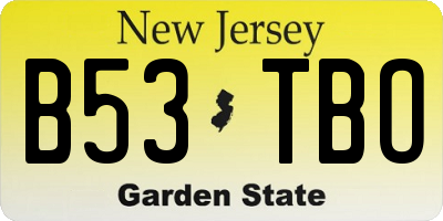 NJ license plate B53TBO