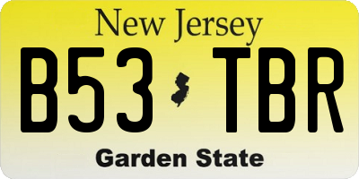 NJ license plate B53TBR