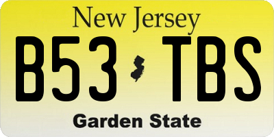 NJ license plate B53TBS