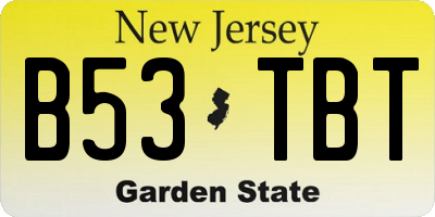 NJ license plate B53TBT