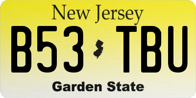 NJ license plate B53TBU