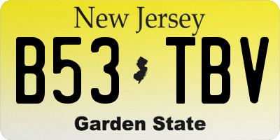 NJ license plate B53TBV