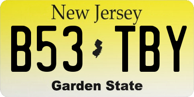 NJ license plate B53TBY