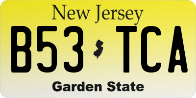 NJ license plate B53TCA