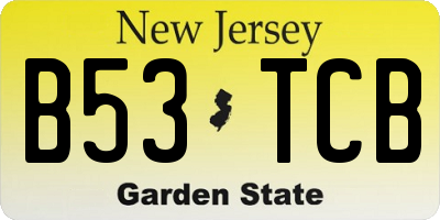 NJ license plate B53TCB