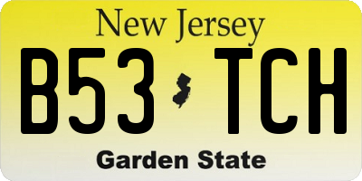 NJ license plate B53TCH