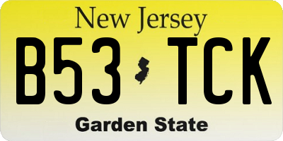 NJ license plate B53TCK