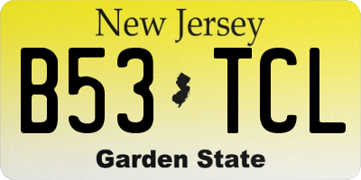 NJ license plate B53TCL