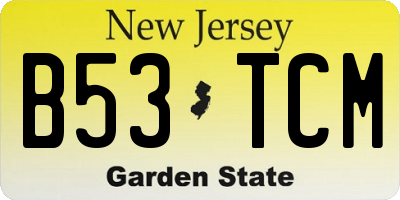 NJ license plate B53TCM