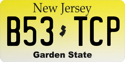 NJ license plate B53TCP