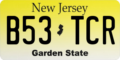 NJ license plate B53TCR
