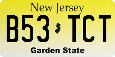 NJ license plate B53TCT