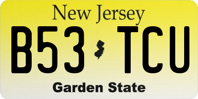 NJ license plate B53TCU