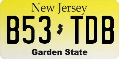 NJ license plate B53TDB