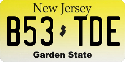 NJ license plate B53TDE