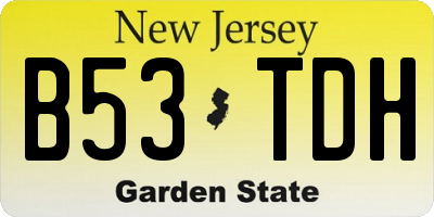 NJ license plate B53TDH