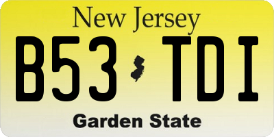 NJ license plate B53TDI