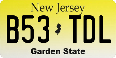 NJ license plate B53TDL