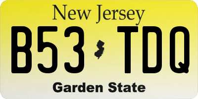 NJ license plate B53TDQ