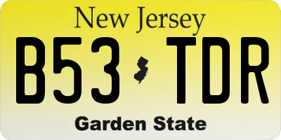 NJ license plate B53TDR