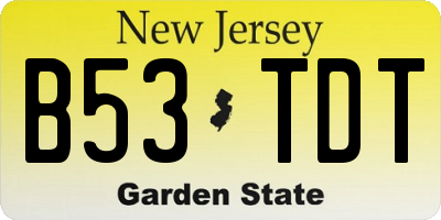 NJ license plate B53TDT