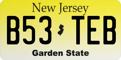 NJ license plate B53TEB