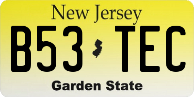 NJ license plate B53TEC