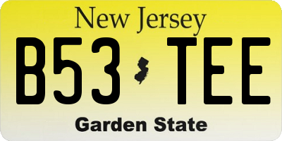 NJ license plate B53TEE