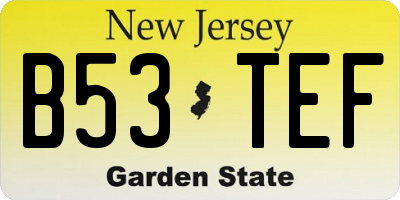 NJ license plate B53TEF