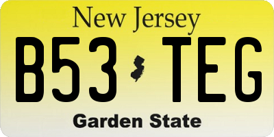 NJ license plate B53TEG
