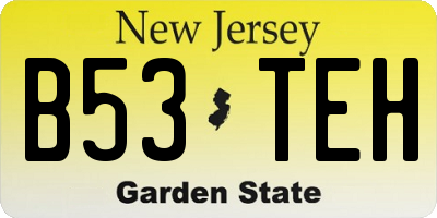 NJ license plate B53TEH