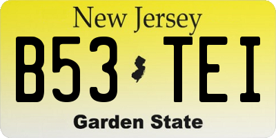 NJ license plate B53TEI