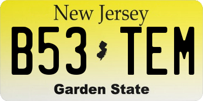 NJ license plate B53TEM