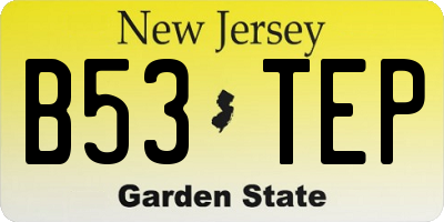 NJ license plate B53TEP