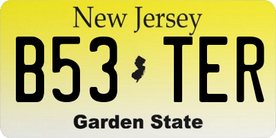 NJ license plate B53TER