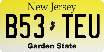 NJ license plate B53TEU
