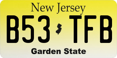 NJ license plate B53TFB