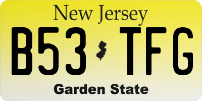 NJ license plate B53TFG