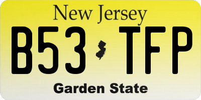 NJ license plate B53TFP