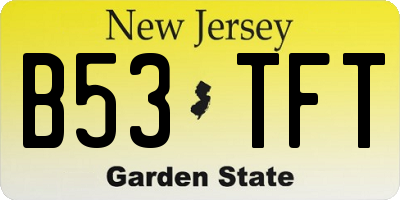 NJ license plate B53TFT