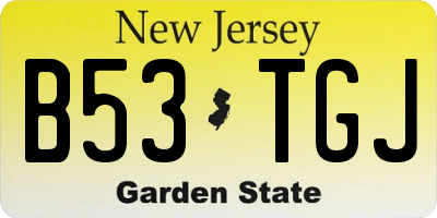 NJ license plate B53TGJ