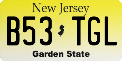 NJ license plate B53TGL