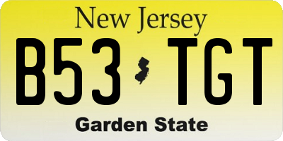 NJ license plate B53TGT