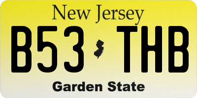 NJ license plate B53THB