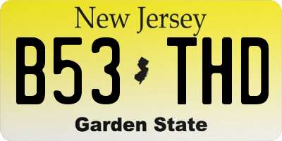 NJ license plate B53THD