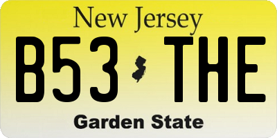 NJ license plate B53THE