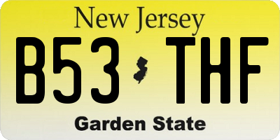 NJ license plate B53THF